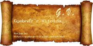 Gyebnár Vitolda névjegykártya
